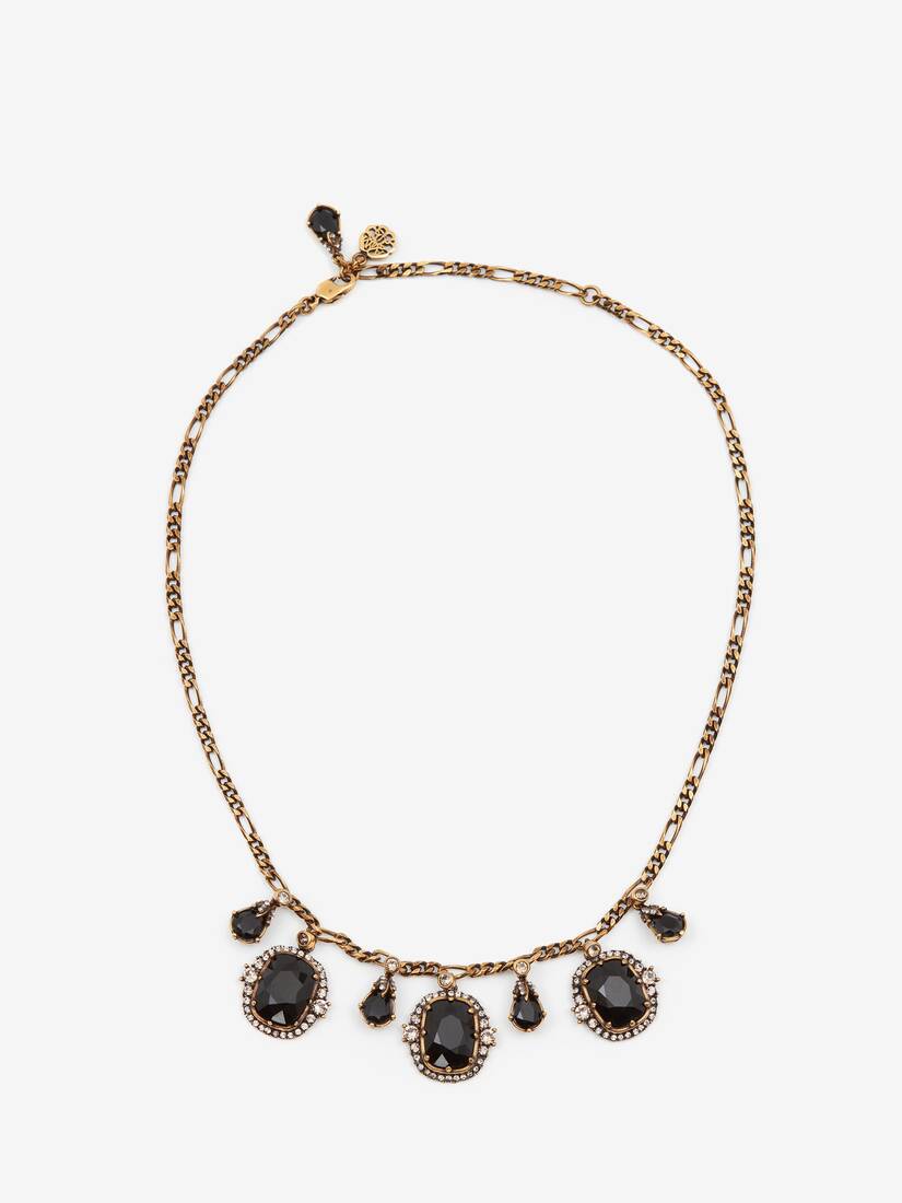 Collares Alexander McQueen Short With Jewelled Droplet Pendant Mujer - Dorados - Mexico 961-BCLSXJ